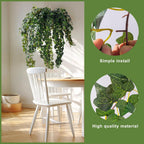 2PCS Fake Plants Decor,Artificial Morning Glory for Home Decor Indoor,Fake Ivy Plants Realistic Faux Plants Indoor for Home Living Room Bedroom Office Decoration