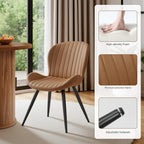 Miereirl Modern 5-Piece Dining Set for 4，47.24" Round Wooden Table with Semi-Open Storage Rack & Siding Door, Paired wth High-End Fabric Chairs -Warm Home Dining Room Combination