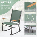 Shintenchi 2 Pcs Outdoor Rocking Chairs Set,Upgraded High Back Patio Rocking Chairs Set,Breathable Textilene Fabric Rocking Chair for Porch,Patio,Garden,Balcony(Green)