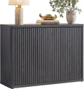 SICOTAS Buffet Cabinet with Storage Accent Sideboard with 3 Doors Modern 46.6" Wide Credenza Fluted Buffet Table Media Console Cabinet Entryway Cabinets for Living Room Kitchen Dining Room Hallway
