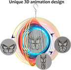 Wind Spinner Creates a Fluttering Butterfly 3D Animations Effect,Wind Spinners Ouddoor Butterfly Gift for Women/Grandma/Mom/Wife,12inch Mandala Wind Spinner Hanging Garden Yard Art Decor