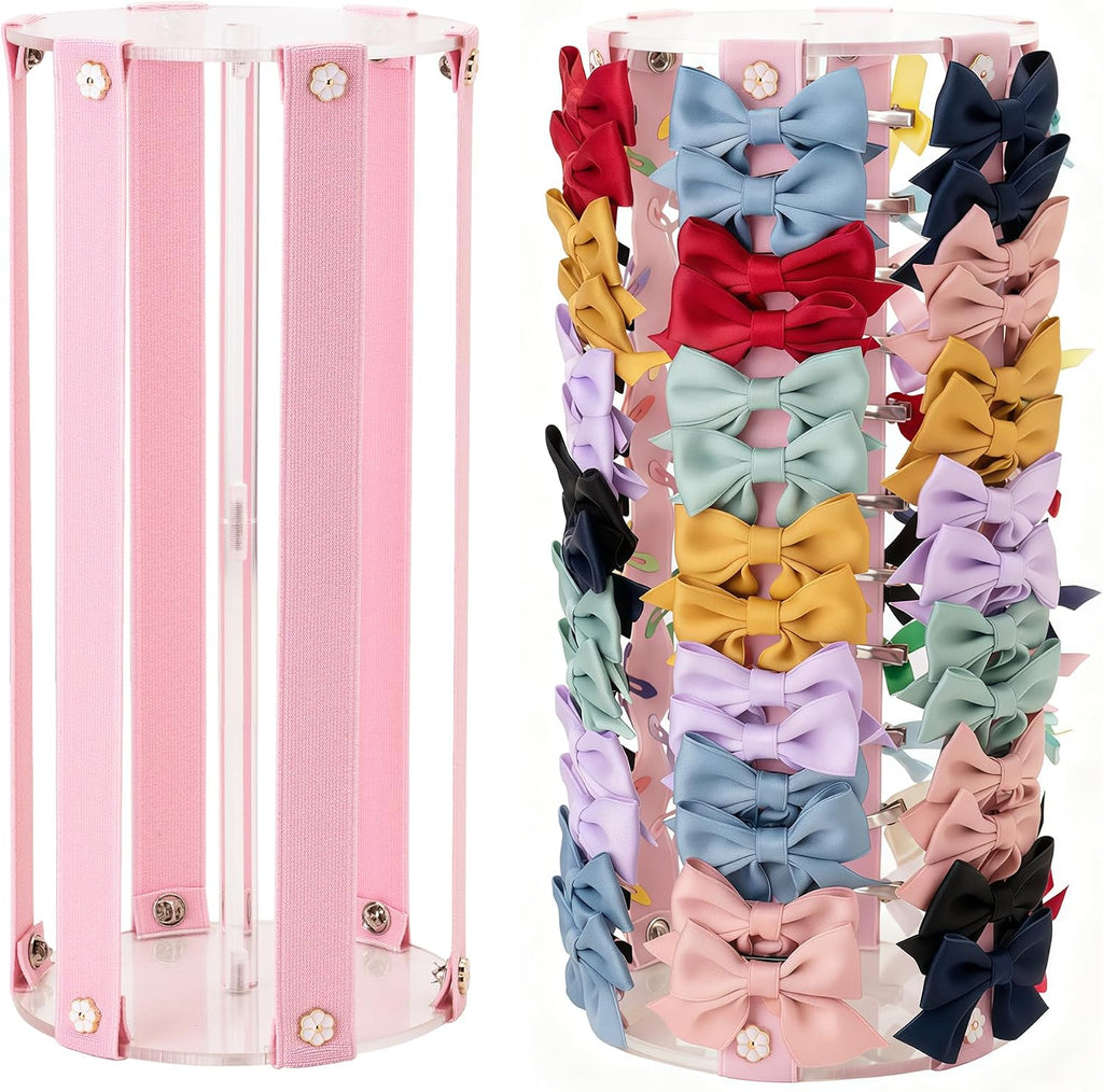 Bow Organizer for Girls - Large Capacity Hair Clip Organizer, Effortless Hair Bow Holder for Home Dresser, Perfect for Gifting, Essential Storage Solution for Girls