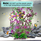 Hamiledyi Aquarium Plastic Plants Aquarium Decor Artificial Fish Tank Plants,Tall Fish Tank Decorations, Extra Large Aquarium Plant 20.4-inch Tall,1PCS