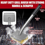 Steam Grill Brush-Grill Brush Bristle Free,Reinforced Grill Cleaner Scraper, Aramid Fiber Twill Pads,Replaceable Head Barbecue Grill Cleaner Brush,Heat-Resistant Twill Pads & Steam Cleaning Tool