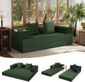 COMAX Queen Couch, 79" Futon Sofa Bed Couches for Living Room | Convertible Sleeper Sofa Corduroy Couch Bed Foam in a Box, Foldable Cloud Couch Floor, Green