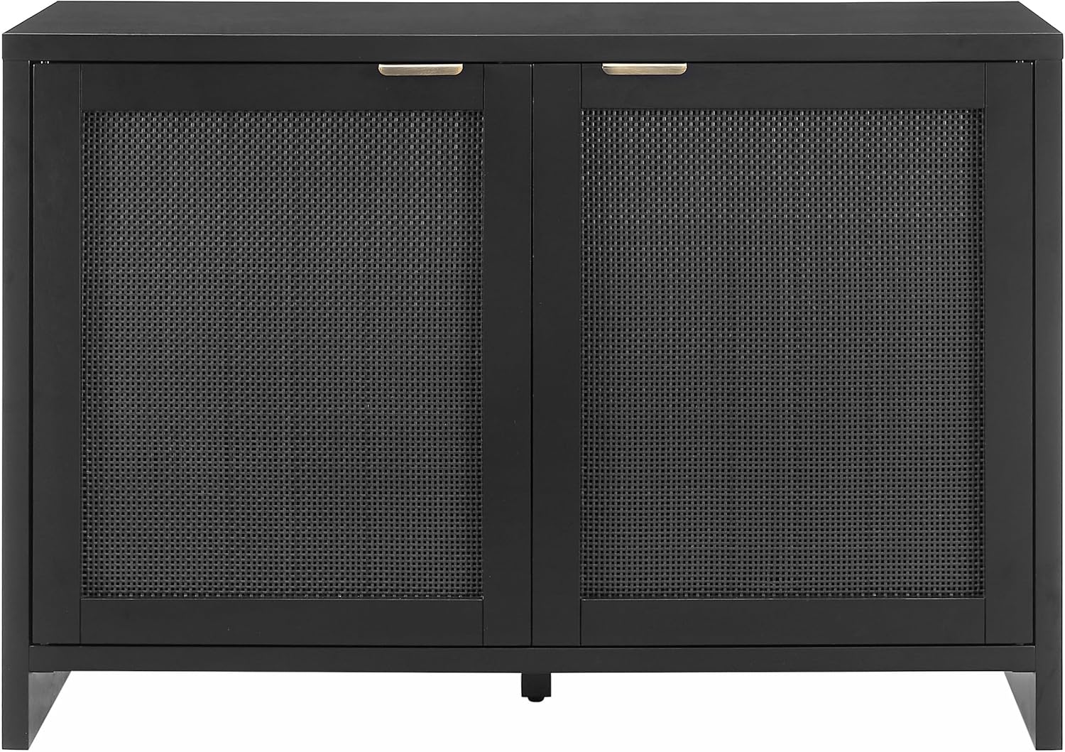 Crosley Furniture Kenji Media Console, Record Player Stand with Vinyl Storage, Modern Home Organizer, Black