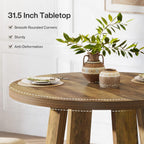Tribesigns Small Round Dining Table for 2-4 People, 31.5 Inches Farmhouse Kitchen Table for Small Space, Dining Room, Kitchen, Apartment, Rustic Brown