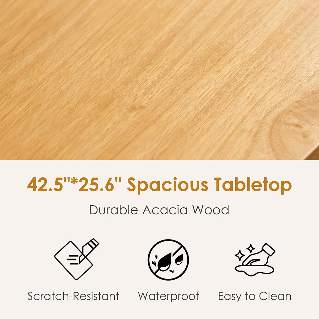 DlandHome 5 Piece Dining Table Set, Wood Kitchen Table with 4 Chairs for Dining Room, Apartment, Breakfast Nook, Solid Wood Farmhouse Dinner Table Set, Natural White