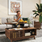 HAIOOU Lift Top Coffee Table with Storage for Living Room 35.4" Walnut