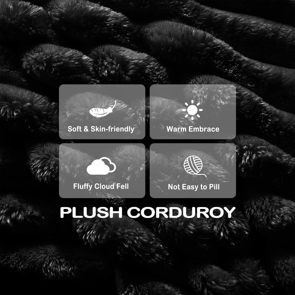 78.7'' Couches Queen, Corduroy Futon Sofa Bed, Modern Floor Couch, Cloud Convertible Sleeper Sofa Daybed, Comfy Loveseat, 3 Pillows, for Small Spaces, Living Room, Apartment, Black