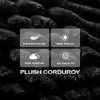 78.7'' Couches Queen, Corduroy Futon Sofa Bed, Modern Floor Couch, Cloud Convertible Sleeper Sofa Daybed, Comfy Loveseat, 3 Pillows, for Small Spaces, Living Room, Apartment, Black