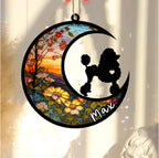 Personalized Dog Memorial, Custom Name Poodle Dog Christmas Ornament with Name, Custom Breeds, Pet Loss Light Catcher, Gifts for Lovers Loss of Pet Sympathy on Mothers Day Christmas