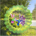 Hummingbird Wind Spinner Outdoor Mental Kinetic Wind Spinner for Garden Décor Hummingbird Gifts for Women/Men Hanging Lawn Ornaments Wind Sculpture with 3D Visual Effect (12''-1pc, Hummingbirds)