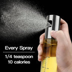 Oil Sprayer for Cooking, 2 Pack Upgraded Olive Oil Spray Bottle Mister Refillable with Scale Air Fryer Accessories for Kitchen, Salad, Baking, BBQ, Frying
