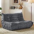 HABUTWAY Giant Bean Bag Chairs Loveseat for Adults,2 Seater,Grey | Loveseat Fireside Chair, Memory Foam Lazy Bean Bag Couch for Living Room, Bedroom, Dorm, Office
