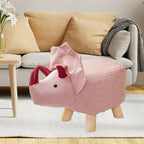 Animal Footstool Footrest Ottoman Bench Sofa Tea Stool for Guest Room, Indoor Outdoor, Pink Dragons