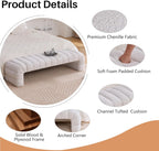 Arched Ottoman Bench for Bedroom Living Room,69.7" Chenille Long Benches for Bed End King Size,Modern Channel Tufted Seating Bench for Entryway,Window,Bedside (Ivory, 69.7")