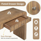 Console Table, 54.3" Wood Couch Table with Drawers, Farmhouse Entryway Table for Entrance, Hallway, Living Room, Easy Assmebly, Natural