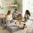 Tri-Fold Futon Mattress, Foldable Japanese Floor Sleep Mattress, High-Density Foam Tatami Bed Mat with Corduroy Cover, Floor Bed Mat for Couples, Guest Use (Charcoal Gray,Queen)