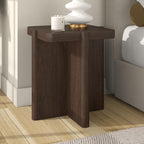 Henn&Hart 20" Modern Square End Table, Side Table, Nightstand with X-Base for Living Room, Office, Family Room, or Bedroom, Heritage Oak
