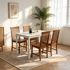 DUHOME Solid Wood Dining Table Set for 4, 5-Piece Farmhouse Kitchen Table Chairs Set of 4,Table and 4 Chairs Set for Small Space&Apartment, Dining Room, Breakfast Nook,Brown
