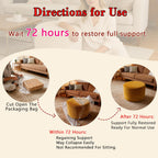 Thgonwid Round Ottoman Pouf, Plush Corduroy Foot Stool with High-Density Memory Foam, 3-in-1 Footrest Extra Seating Side Table for Living Room Bedroom Home Decor, 20 x 14 Inch, Gold Yellow