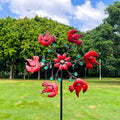 Cardinal Red Bird Wind Spinner Garden Decor, 48 Inch Metal Yard Spinner Sculpture for Patio Lawn & Outdoor Decorations