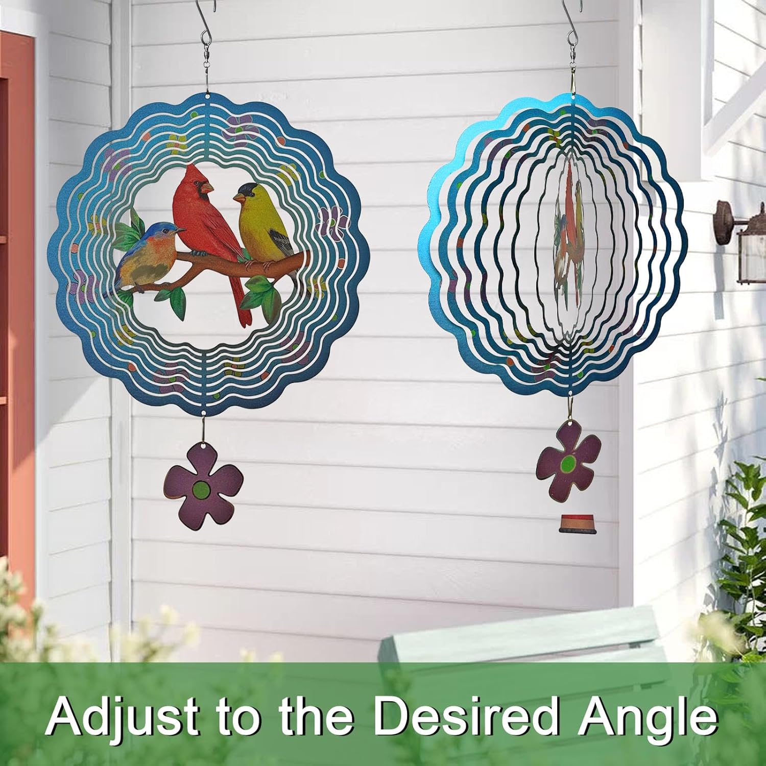 Birds Wind Spinner,Metal Wind Spinners for Outdoor,3D Double Sided Hanging Decor for Indoor,Outdoor,Unique Gifts for Women