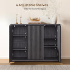 SICOTAS Buffet Cabinet with Storage Accent Sideboard with 3 Doors Modern 46.6" Wide Credenza Fluted Buffet Table Media Console Cabinet Entryway Cabinets for Living Room Kitchen Dining Room Hallway