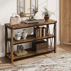 Garvee Farmhouse Console Table, 47 in Narrow Long Entryway Table with Storage, 3 Tier Wood Console Table for Living Room, Skinny Sofa Tables Behind Couch, Rustic Hallway Table for Entryway