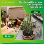 6pc 15.7" Plant Pot Covers Custom Cut Plant Pot Grids to Protect Soil from Animals for Indoor & Outdoor Potted Plants by Preventing Soil Damage Includes 18 Securing Stakes