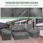 Gasadar Patio Furniture Cover 4-Piece Set, Heavy Dut 600D Outdoor Furniture Cover Waterproof for Lawn Patio Chairs, Loveseat and Coffe table, Grey