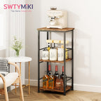 SWTYMIKI Coffee Bar Cabinet for Home - 3-Tier Sturdy Farmhouse Coffee Stand Station Multi-Purpose Buffet Sideboard - Kitchen Bar Table for Living Room, Corner, Small Space, Espresso
