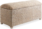 Casafield 36" Storage Trunk with Curved Lid and Safety Hinge - Whitewash, Water Hyacinth Wicker Storage Chest for Bedroom, Entry Way, Living Room