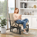 GIANTEX Patio Glider, Outdoor Rocking Chair with Thick Cushion | Sprayed Metal Frame, Curved Armrest, Glider Swing Chair for Garden, Yard, Lawn, Porch Rocker