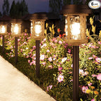 XMCOSY+ Solar Lights Outdoor, 6 Pack Pathway Lights Solar Powered, 20 LM LED Glass Outside Light, Waterproof Lighting for Garden Yard Landscape Driveway Walkway (Warm White)