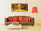 XXMWallArt FC2150 Wall Art Golden Autumn Scene Canvas Prints Painting Gold Tree Paintings Pictures Framed for Living Room Bedroom Kitchen Home and Office Wall Decor