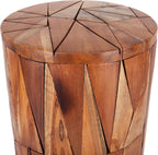 Teak Garden Stool - Rustic Farmhouse Side Table/Patio Side Table - Indoor Outdoor End Table - Indoor Outdoor Stool - Unique End Table
