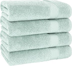 Cotton Paradise 4 Piece Turkish Bath Towels for Bathroom, 100% Cotton Extra Large Soft Plush Towels Bathroom Set, Mint Green