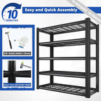 REIBII 3010LBS Storage Shelves 72" H Garage Shelving Heavy Duty Metal Shelving 5 Tier Adjustable Metal Shelves for Storage for Pantry Kitchen Basement 72" H x 35.5" W x 16" D, 3 Pack