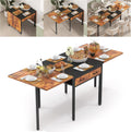 Folding Dining Table,Dining Room Table with Drawers,Industrial Extendable Table for 6-8 People,for Dining Room,Living Room,Restaurant,Saving Space