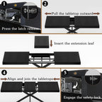 Extendable Dining Table for 4 6 8, 55"-70.9" Black Kitchen Table, Wood Rectangle Expandable Dining Room Table with Hidden Storage, Space Saving, for Kitchen Dining Living Room, Modern