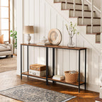 HOOBRO 29.5" L Narrow Console Table, 8.7" D Small Entryway Table | Sofa Table Behind Couch with 2-Tier Storage Display Shelves for Hallway, Foyer, Living Room, Bedroom