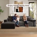 2 Square Cloud Footstool for Living Room, No Assembly Modular Corduroy Convertible Seat, Modern Style Sofa Accessory for Lounge or Bedroom