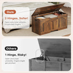 oakvivo Storage Chest, 31.5" Storage Bench with 2 Safety Hinges, Farmhouse Style, 31.5 x 15.7 x 18.3 Inches, U-Shaped Opening for Entryway, Bedroom, Living Room, Supports 330 lb, Rustic Brown