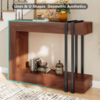 Einhomn 42.5" Console Table Behind Couch, 2-Tier Narrow Entryway Table with Storage, Wood Sofa Tables for Entrance/Hallway/Living Room/Foyer, Walnut Brown