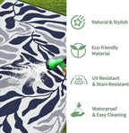 GENIMO Outdoor Rug 6' x 9' Waterproof for Patio Clearance, Reversible Plastic Straw Camping Carpet, Lightweight Rugs Mats for Rv, Backyard, Deck, Porch, Picnic, Beach, Balcony, Blue & White