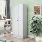 Kitchen Pantry Cabinet, 72" Tall White Metal Storage Cabinet, Kitchen Storage with 2 Doors and 5 Adjustable Shelves, Freestanding Cupboard for Living, Dining Room and Bathroom,Assemble Required