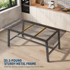 GarveeHome Industrial Dining Table for 6-8 People, 70.87" Long Large Kitchen Table with Sturdy Metal Frame, Rectangular Counter for Dinner, Kitchen, Dining Room (Black, 71" Non-extendable)