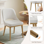 MALOL Wooden Dining Chairs Set of 2, Modern Fabric Upholstered Dining Room Chair, Kitchen Side Chairs, Farmhouse Armless Dinner Chair with Open Back for Kitchen, Beige